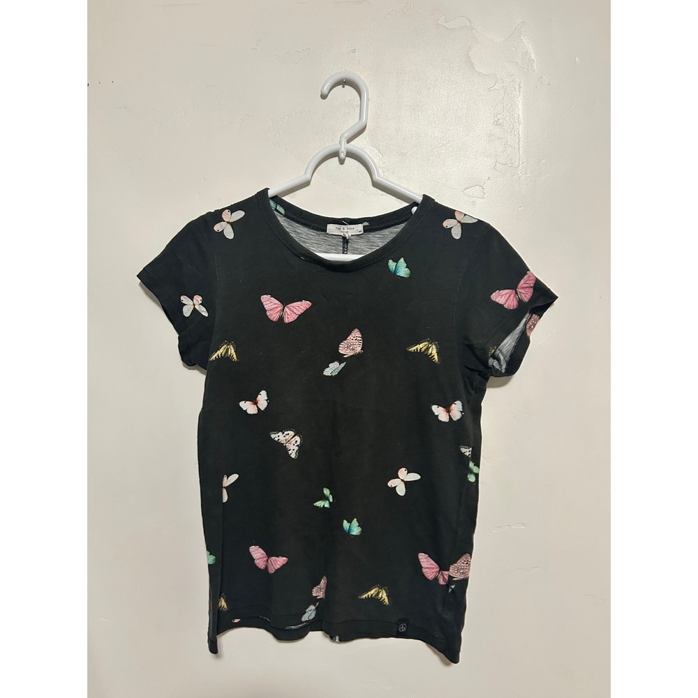 Rag & Bone Izzy all over butterfly print tee Pima Cotton T-Shirt Size S